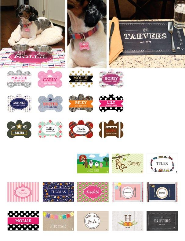 Dog tag designs can also be pet mats! SC0293 SC0294 SC0295 SC0296 dog tags pet mats &C OLLECTION All patterns available as tags and pet mats.