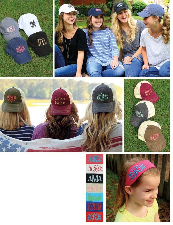 -1200-0500 -1000-0600 A. B. -02-01 -03 A. Adult Baseball Caps GC0002-(specify color) $18 W Cute caps made personal with a monogram or name and embroidery options! Adult sizes fit both men and women.