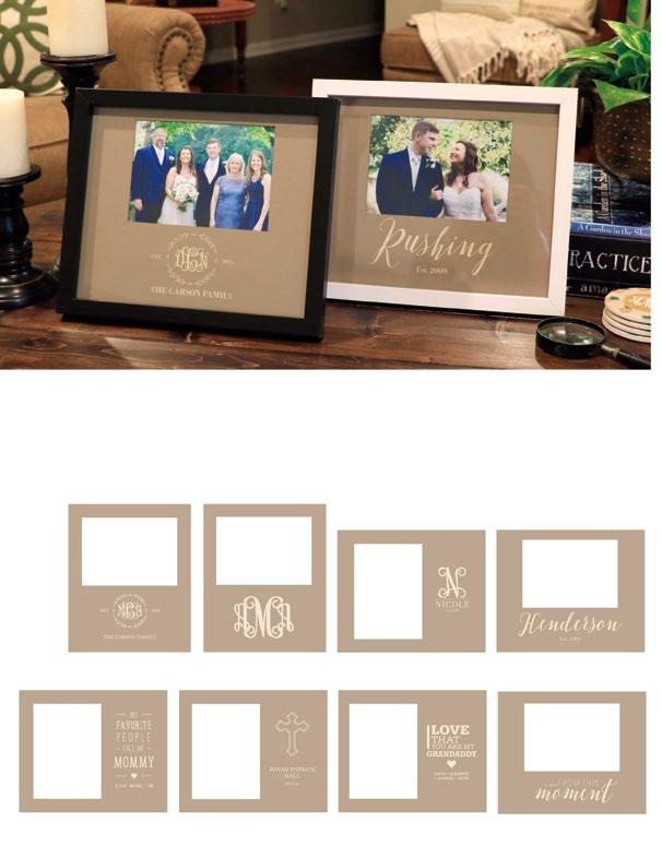 picture PERFECT When you capture that special moment, share it with the ones you love in a beautiful personalized frame. These also make a very special gift! Frame and personalized matte combo $49.