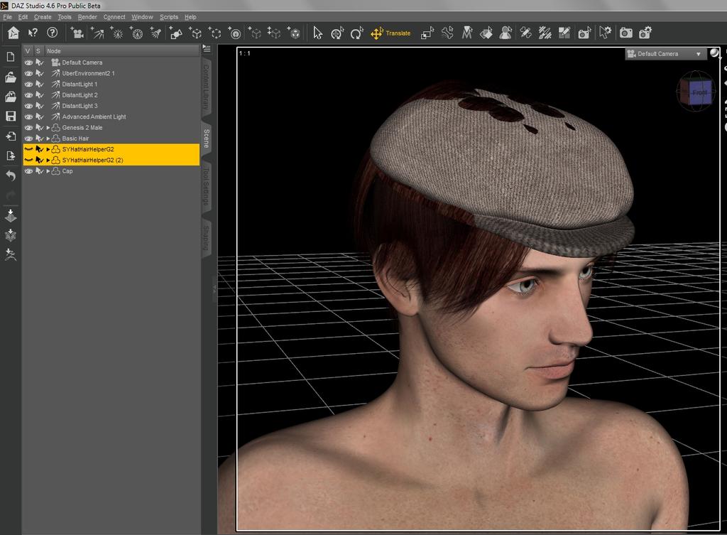 Chapter 3: Using Two Helpers On One Figure You can add even more functionality to a scene by using two Hat and Hair Helpers: One to move hair, and one to move the hat.