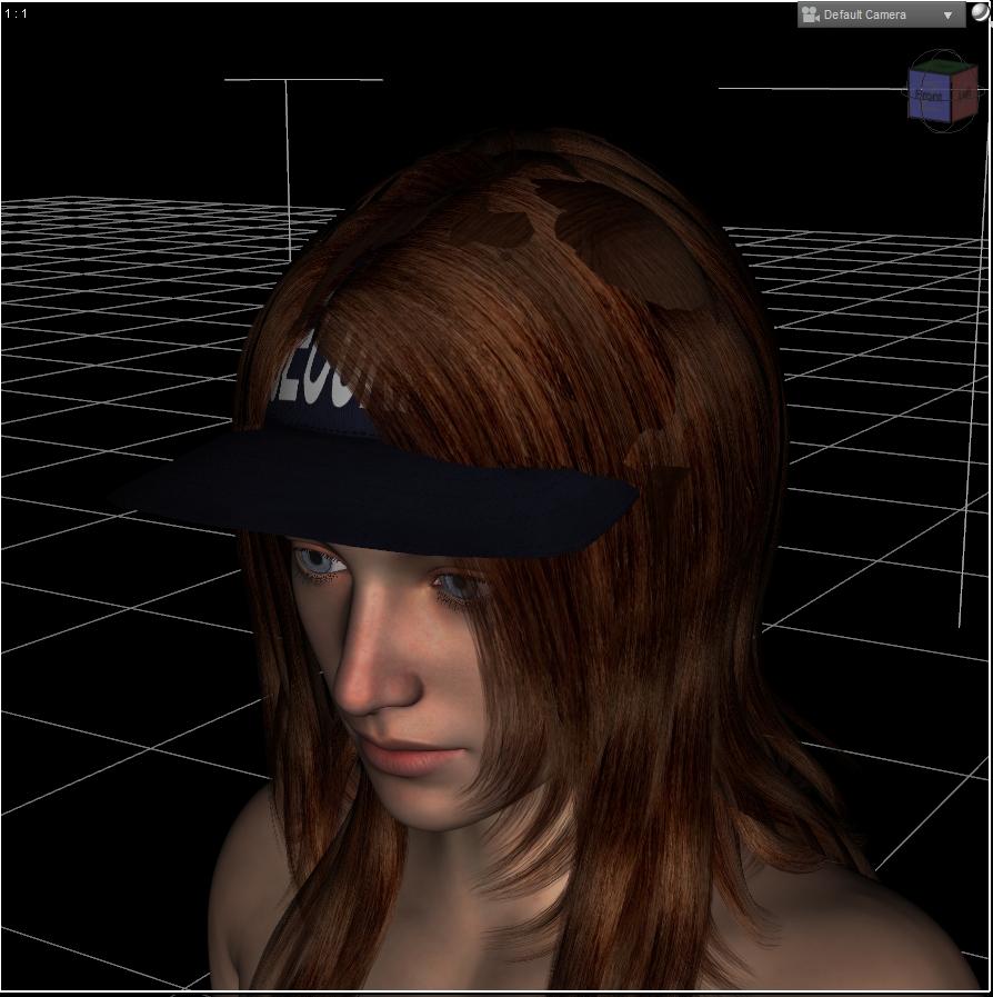 Of course this doesn't look right! But we can fix it very easily. Select the Hat and Hair Helper in your Scene Tab.