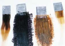 The swatches were processed to create a variety of porosities. The purpose for this was to simulate hair as it is found on the head.