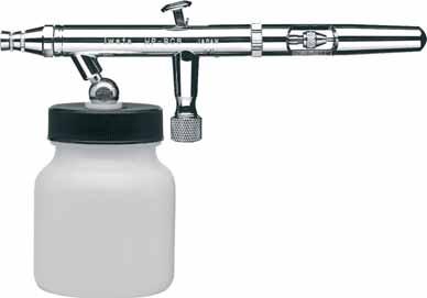 HP-BS 13407210 Gravity-feed airbrush features a 0.3 mm needle and nozzle combination with a convenient 1/16 oz.