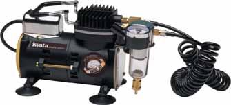 Featuring the powerful twin-pump, 1/6 Hp motor, the Power Jet Pro compressor is equipped with twice the features of the Power Jet Lite like two air pressure regulators for precise adjustment of
