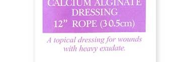 exudate Fluid wicks vertically into dressing minimizing the chance for maceration Gentell s Calcium Alginate Rope Dressing is a sterile, comfortable, advanced fiber-structured alginate