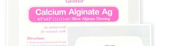 Calcium Alginate Ag (Silver) Dressing 2701 Bartram Road Bristol, PA 19007 800-840-9041 215-788-2700 www.gentell.com info@gentell.com 2 x 2 (5x5cm) 10/box 5 boxes/case 50/case GEN-13220 4.5 x 4.