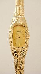 14kt yellow Waltham lady's wristwatch. 18k and 14k Lady's vintage wrist watch. Glass and ormolu mounted bedside watch holder. Gruen 21 jewel lady's wristwatch.