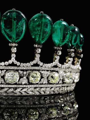 It is not difficult to imagine the awe that the appearance of Princess Katharina would have inspired, dressed in her finest silks and crowned by this halo of lavish and regal emerald drops.