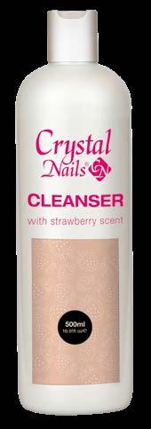Strawberry scented cleanser for fixing gels and removing the sticky layer of CrystaLacs after curing.