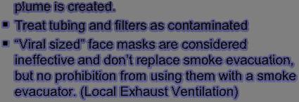 Treat tubing and filters as contaminated Viral sized face