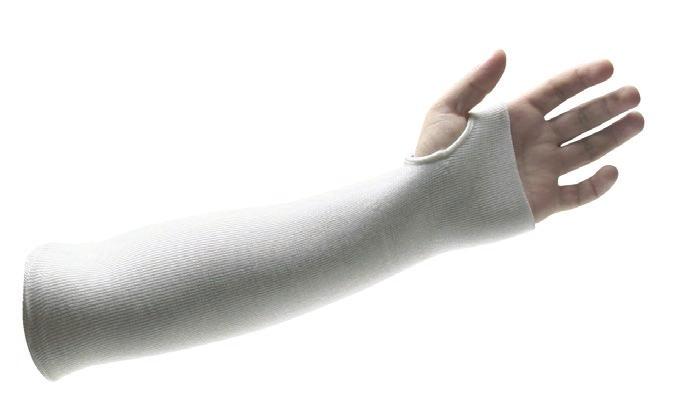 length with thumbhole 4 N/A KVS-2-14TH KVS-2-18TH-90 Honeywell Kevlar High-Protection Sleeves Kevlar fiber delivers excellent cut and slash protection Kevlar sleeves are a good choice for steel