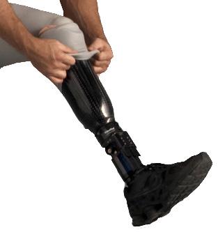 PUTTING ON YOUR PROSTHESIS Before putting on your liner, make sure that your limb is clean, dry, and free of soap residue. Do not apply any lotion, powder, or lubricant to the limb or to the liner.