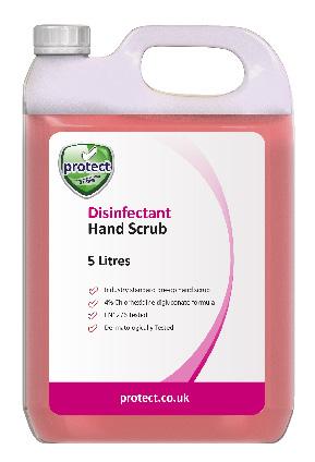 Personal Care Disinfectant Hand Scrub 500 ml 5 litre refill pack 4% Chlorhexidine digluconate formula EN1276 Tested Dermatologically Tested Industry standard pre-op