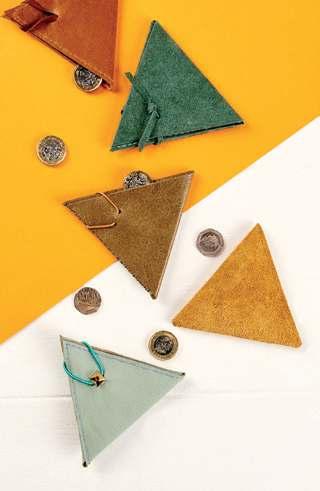 Triangle wallets AKE IT TODAY, ISSUE 27, PAGE 57 Designer