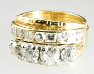 handled tray, Edward Viners, Sheff $4,000 - $5,000 Custom made yellow gold and diamond ring.