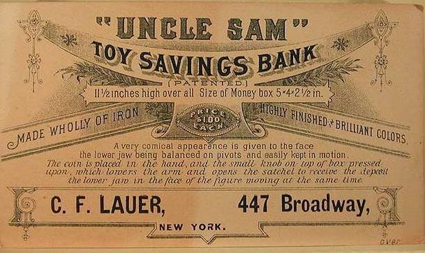 Each card shows the retail price at $1.00 each for a bank. Introductory dealer cards also listed the wholesale bank price, which was $8.50 per dozen.