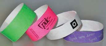 TYVEK WRISTBANDS SHEETED TYVEK WRISTBANDS VIP Band Tyvek wristbands are ideal for one-day use.