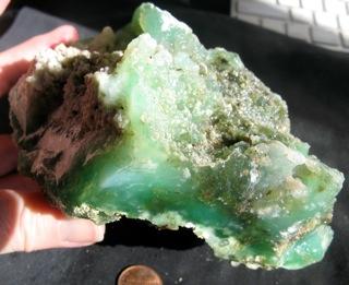 34. $98 IMG_8696 Chrysoprase beautiful specimen has crystal and solid
