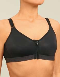 This bra has a frontal zip closure and back adjustment.  SPORT (MODEL V) Art. 2033 B-V (white) Art.