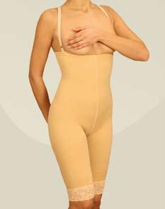 the patient. These garments are fully closed and suitable for longer post-operative periods. Second-stage liposuction girdles are available in beige and black.