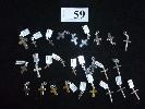 ASSORTED CROSS CHARMS, STERLING SILVER,