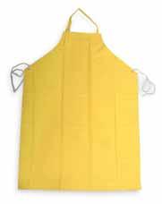 Oil-resistant, black 45" x 35" apron has ties sewn at neck and waist.