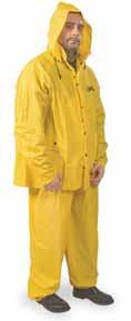 166 Safety Rainwear 2RB37 Rainsuit Economy Double-Coated PVC/Nylon Suit 4T226 Tough tear and tensile strength Resists damaging exposure from contact with salts, alkalies, alcohols, plus many acids.