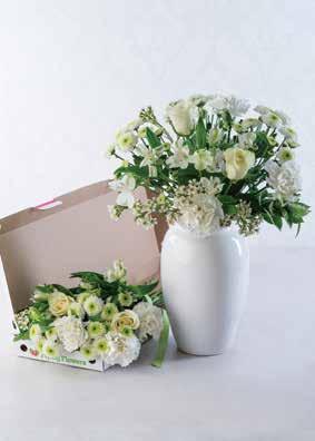 Vintage Pastels This gorgeous bouquet will bring long-lasting colour and enjoyment. Contains lilac alstroemeria, cream LA lily, white carnations, blue lisianthus and large pittosporum. 21.