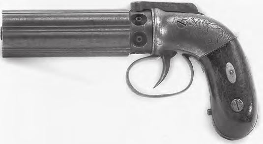 STYLE III Figure 16. Allen Grafton medium size pepperbox. 1837 patent date, it is of the 1845 patent type, and based on the Worcester, Mass. marking, is circa 1847 to 1865.