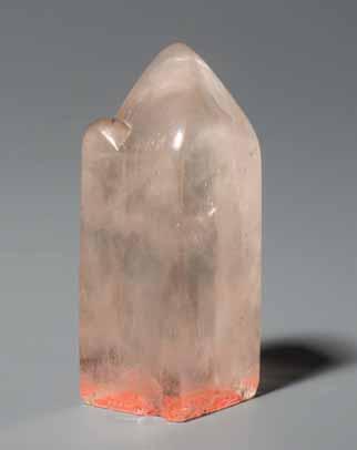 The seal face is uncarved. Rock crystal objects were highly sought after by Qing Dynasty literati who referred to the material as water turned to stone.