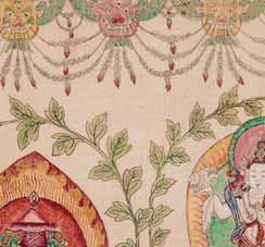 Mounted on paper within a slim golden fabric border Nepal, 17 th century This horizontal