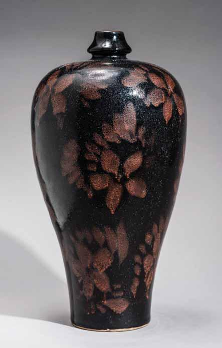 Peter Greiner, a noted collector and scholar on Chinese ceramics and works of art, inventory number P168 (label on underside) 114 A LUSHAN TANG DYNASTY PHOSPHATIC-SPLASHED OVIFORM EWER Ceramic with