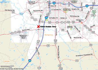 Map to Montgomery Stockyards: 4500 Mobile