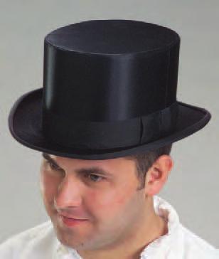 BL115A - MASTER S SILK HAT. Noncollapsible. Covered with your choice of satin or grosgrain.