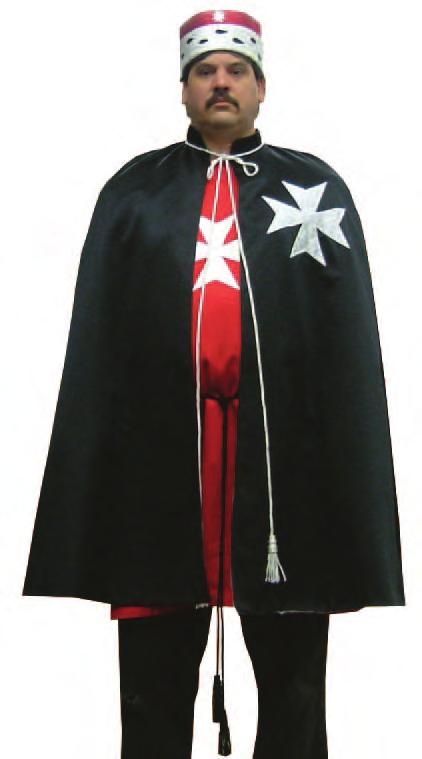 KT 5 KT 1 KT 812 Order of Malta black satin mantle lined with white satin. Complete with regulation Maltese cross trim.