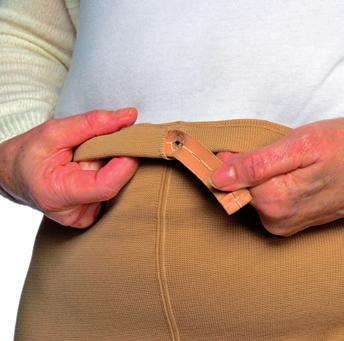 A light band inside the waistband, which is