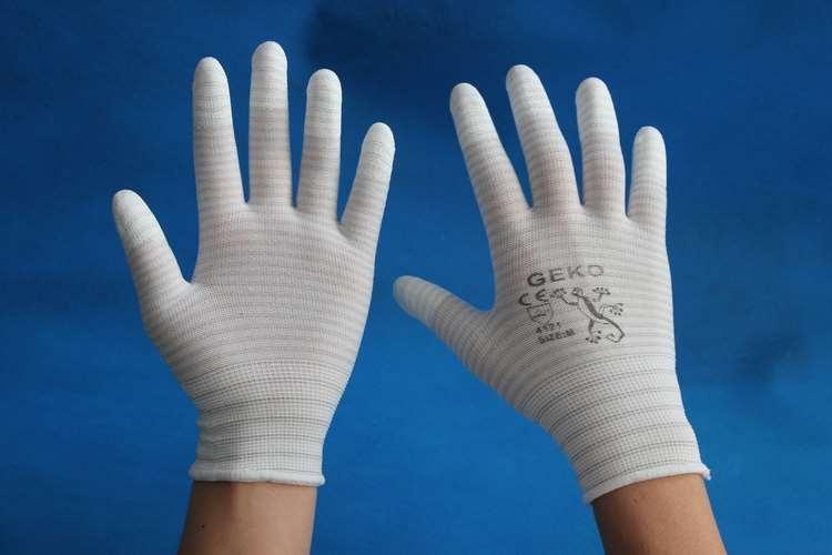 coated with PU on top fingersanti static gloves Blanco