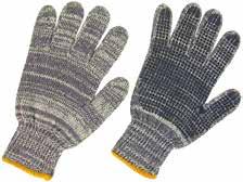 PVC dot string knit glove *Knitting machine: 7G.  *Coating: PVC palm dotted, or two sides dotted, available in different color & pattern.