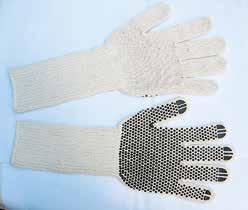 5035T Two sides dotted. Please specify color and palm design of dots. Nitrile dots string knit glove. *Knitting machine: 7G, or 10G.