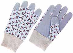 Vinyl coated laminated cloth garden glove *Vinyl impregnated cloth. *Supported liner: Floral printed interlock cotton. *Size: M-XL. 8311 Please specify size.