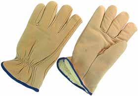 1.2.4.9 PPE/Hand protection/leather/winter Economy winter glove *PVC laminated cloth palm in rigger style. *Fabric: Stripped cotton. *Pasted cuff.