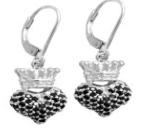 CROWNED HEART EARRINGS Q60-9020 SMALL