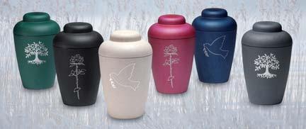 Urns are supplied in plain colour fi nish.