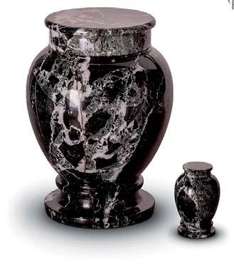 Marble urns feature lids which rest atop the urn. Lids can be glued in place to permanently seal the urn.