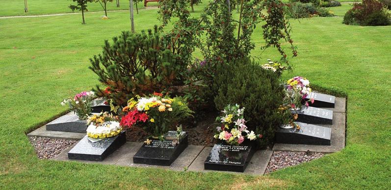 Cremation Tablets An exclusive ashes burial plot together with a traditional engraved granite memorial.