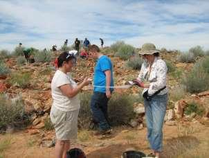 Althea Crundwell (Wits) and Claudette Denner (Wits) at the Quartz site.