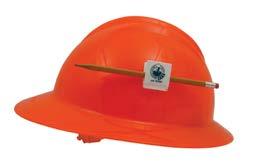 Hard Hat Pencil Holder Item #00 Adhesive backed. Imprint area x. Holds almost any size pen or pencil, including a carpenter pencil.