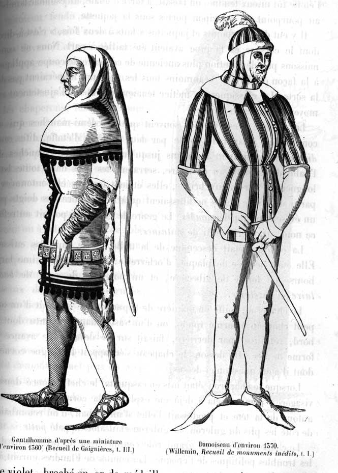 Illustration 5: Men in Buttoned Cotehardies.