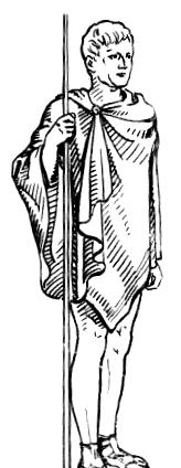 The peploses were worn by women, were heavy and made of wool, with shoulder clasps, and the upper body folded down to the waist.