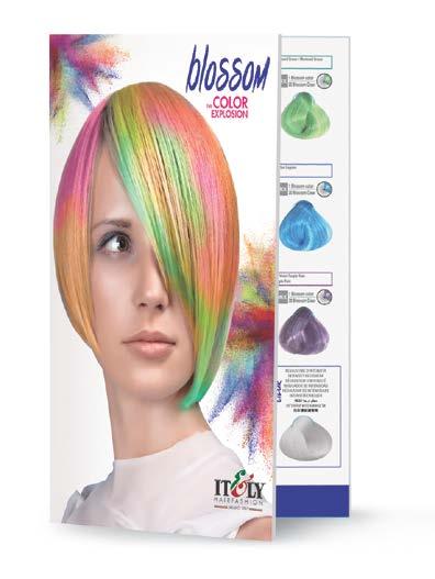 DIRECTIONS The Blossom Rainbow palette (color chart) includes hair samples in three variations: 1. the result of direct application of pure color, leaving for 20 minutes; 2.